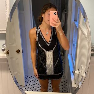 Short black sparkly dress